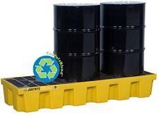 3 Drum Spill Control Pallet w/ Drain - 35% Recycled